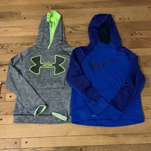 Youth large boys under Armour and Nike hoodie